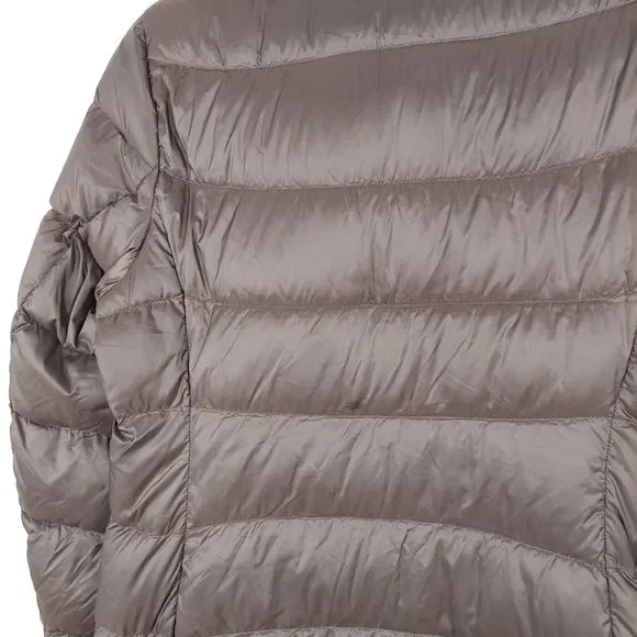 Uniqlo Dark Brown Ultra Light Down Jacket Coat Size Small Approx UK 8 - Picture 12 of 16